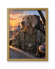 The Ace Pilot Custom Art Print — gold frame