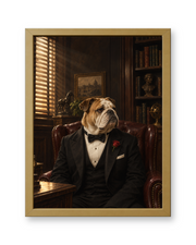 The Dogfather Custom Art Print — gold frame