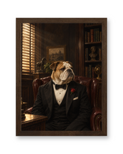The Dogfather Custom Art Print — walnut frame