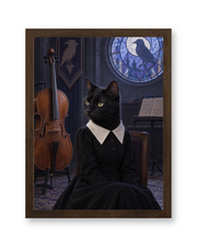 The Gothic Girl Custom Art Print — walnut frame