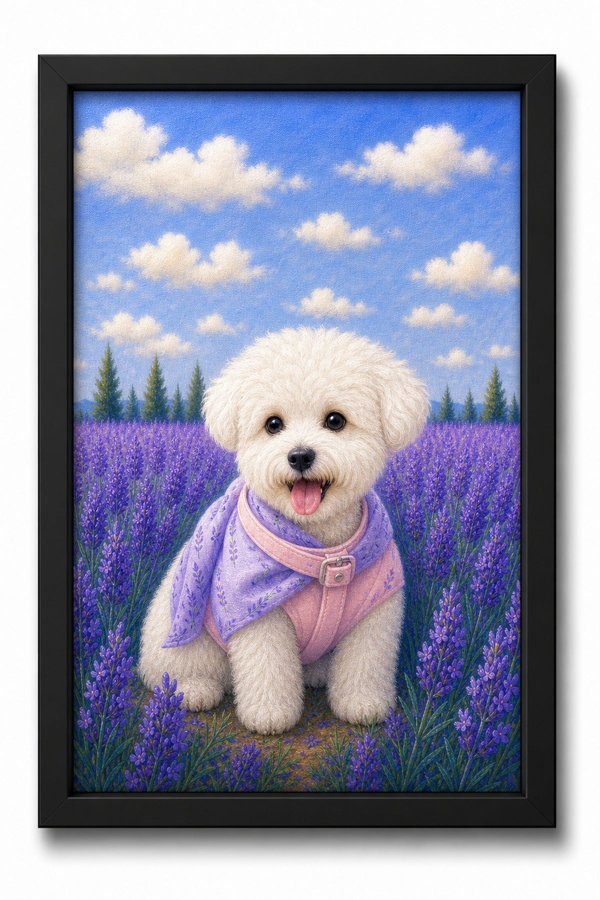 Lavender Meadow Custom Pet Canvas - Black Frame