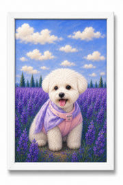 Lavender Meadow Custom Pet Canvas - White Frame
