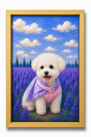 Lavender Meadow Custom Pet Canvas - Gold Frame