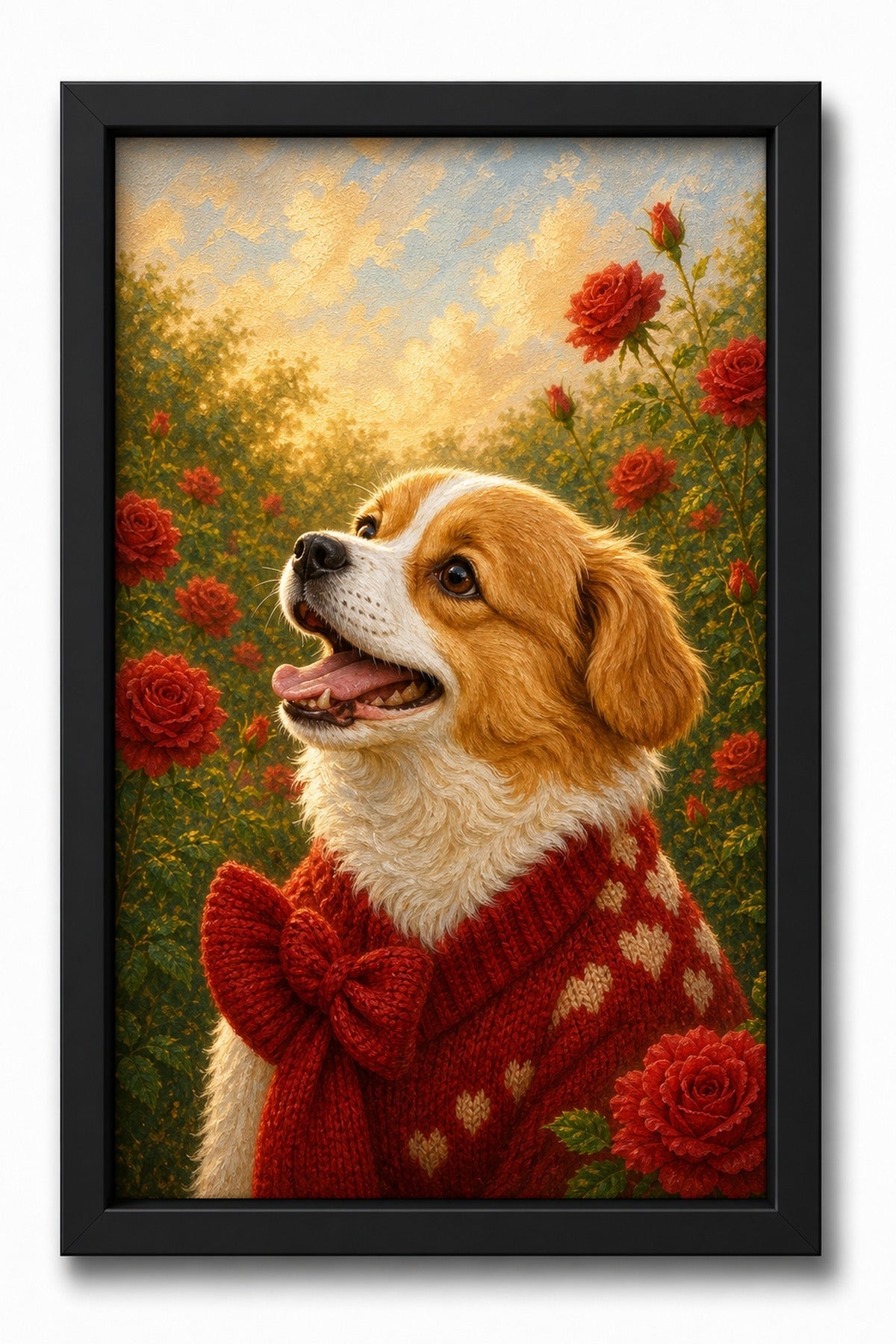 Rose Garden Custom Pet Canvas - Black Frame