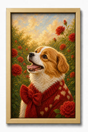 Rose Garden Custom Pet Canvas - Gold Frame