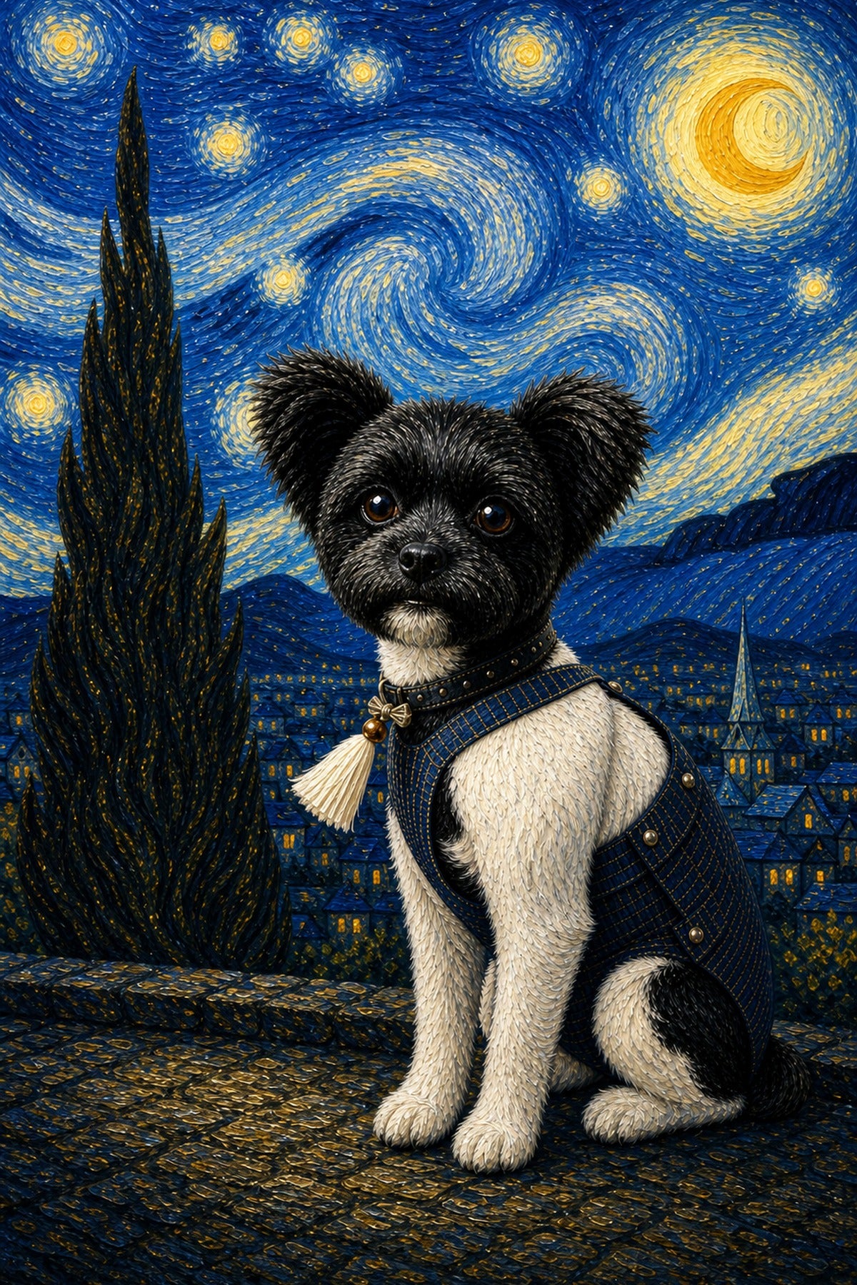 Custom Pet Canvas - Masterpiece Journey - Starry Hillside - No Frame