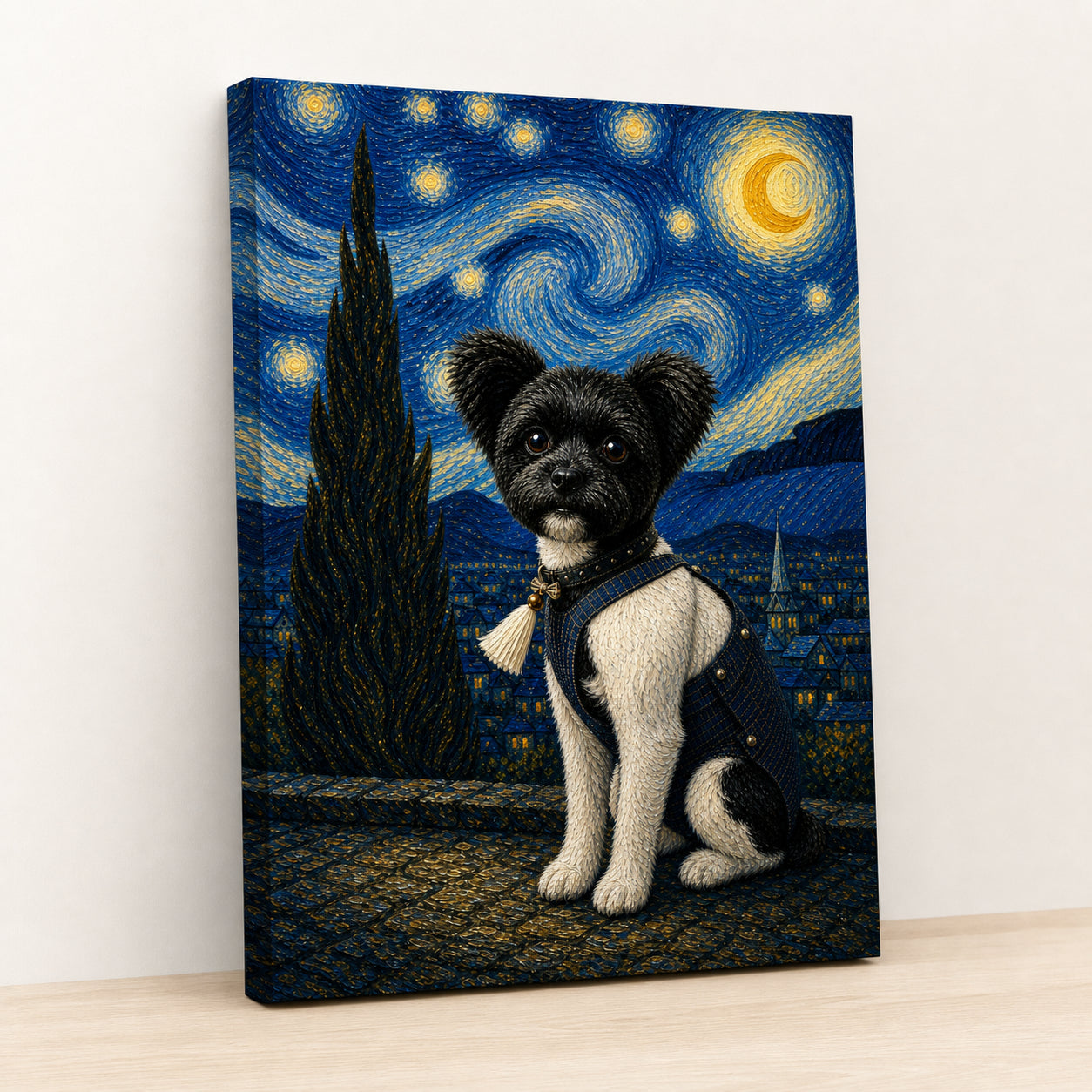 Starry Hillside Custom Pet Canvas - Gallery Wrapped - No Frame