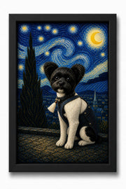 Starry Hillside Custom Pet Canvas - Black Frame