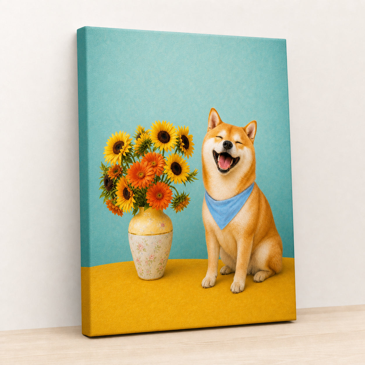 Sunflower Pop Custom Pet Canvas - Gallery Wrapped - No Frame