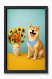Custom Pet Canvas - Masterpiece Journey - Sunflower Pop - Black Frame
