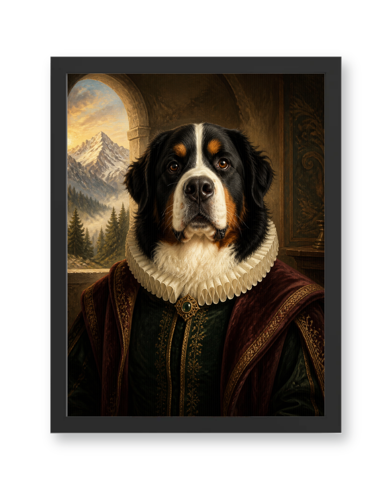 The Alpine Sovereign Custom Pet Poster - Black Frame