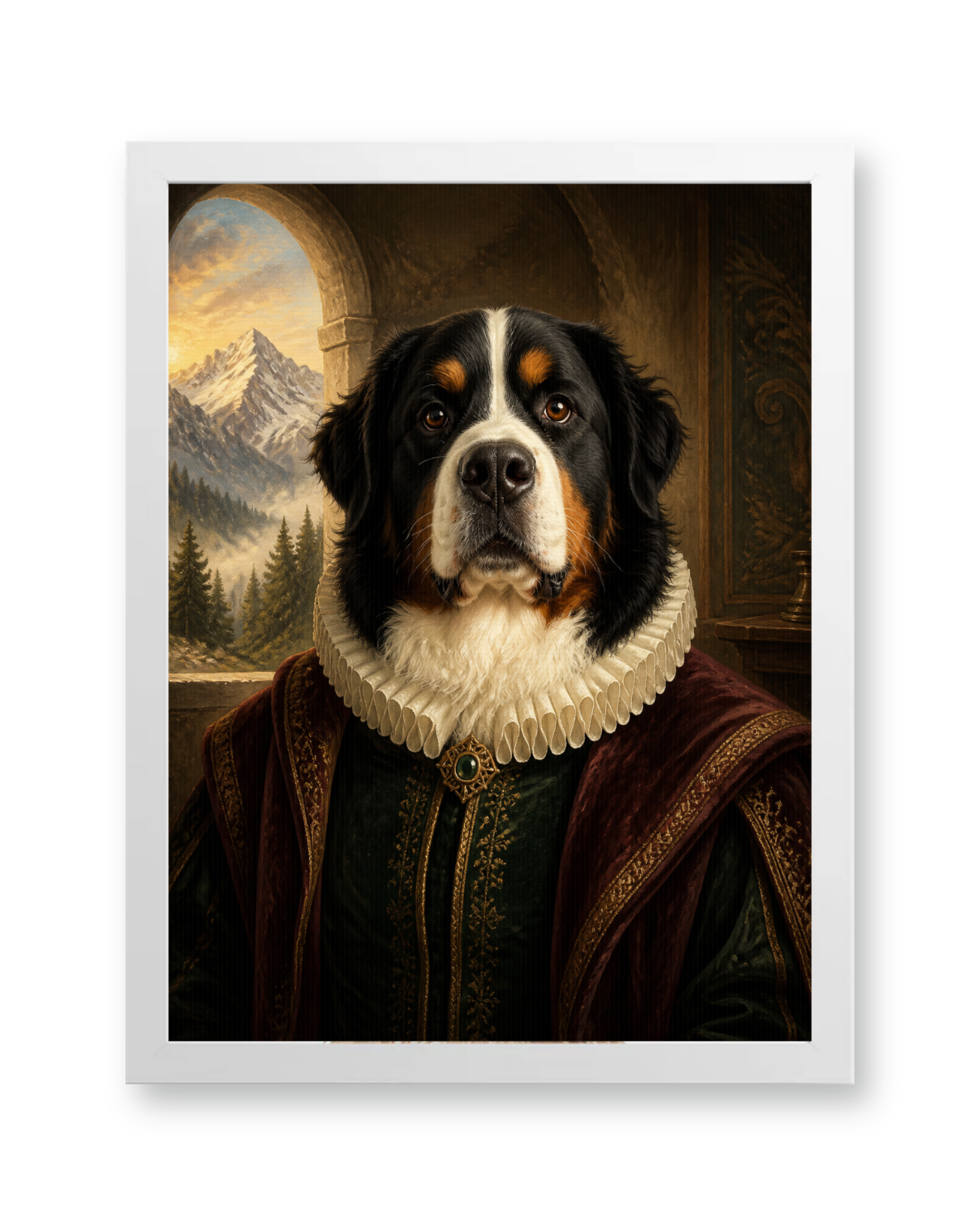 The Alpine Sovereign Custom Pet Poster - White Frame