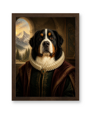 The Alpine Sovereign Custom Pet Poster - Walnut Frame