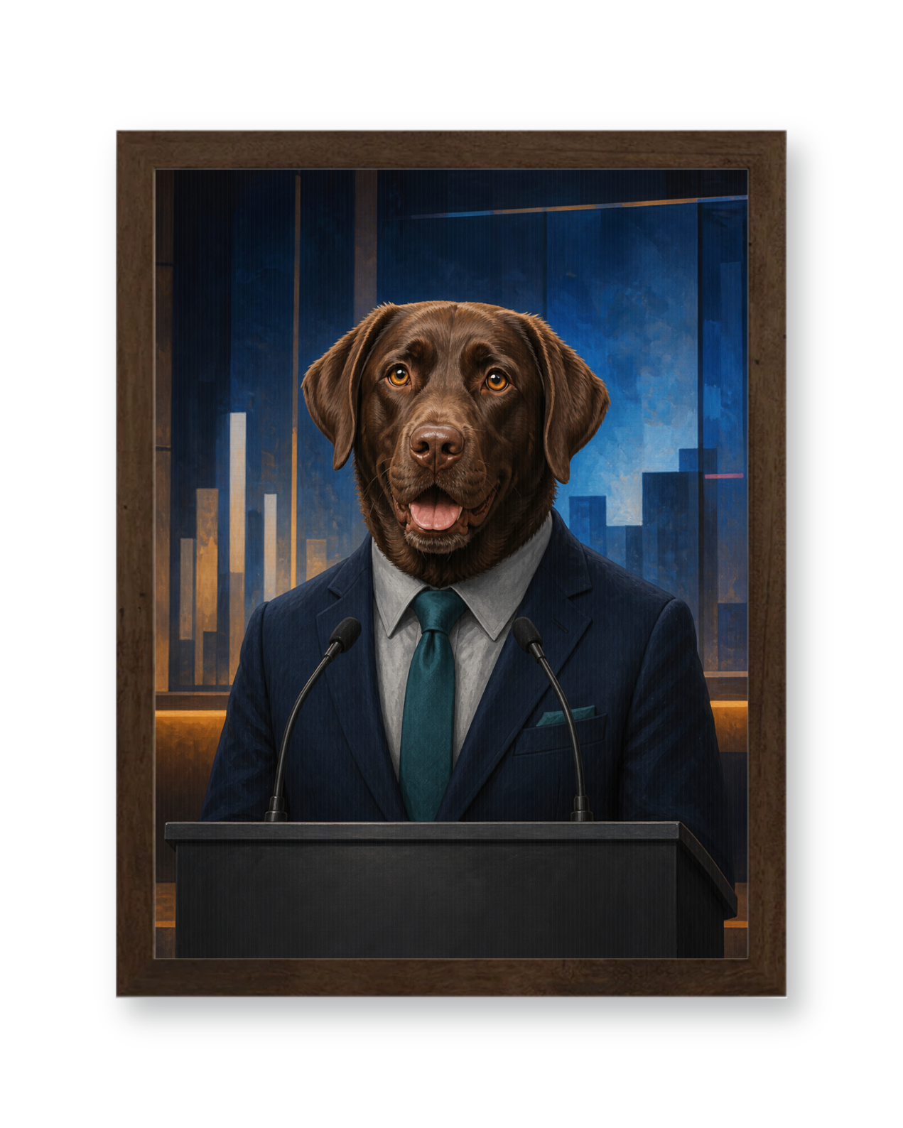 The Civic Visionary Custom Pet Poster - Walnut Frame