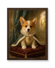 The Golden Heir Custom Pet Poster - Walnut Frame