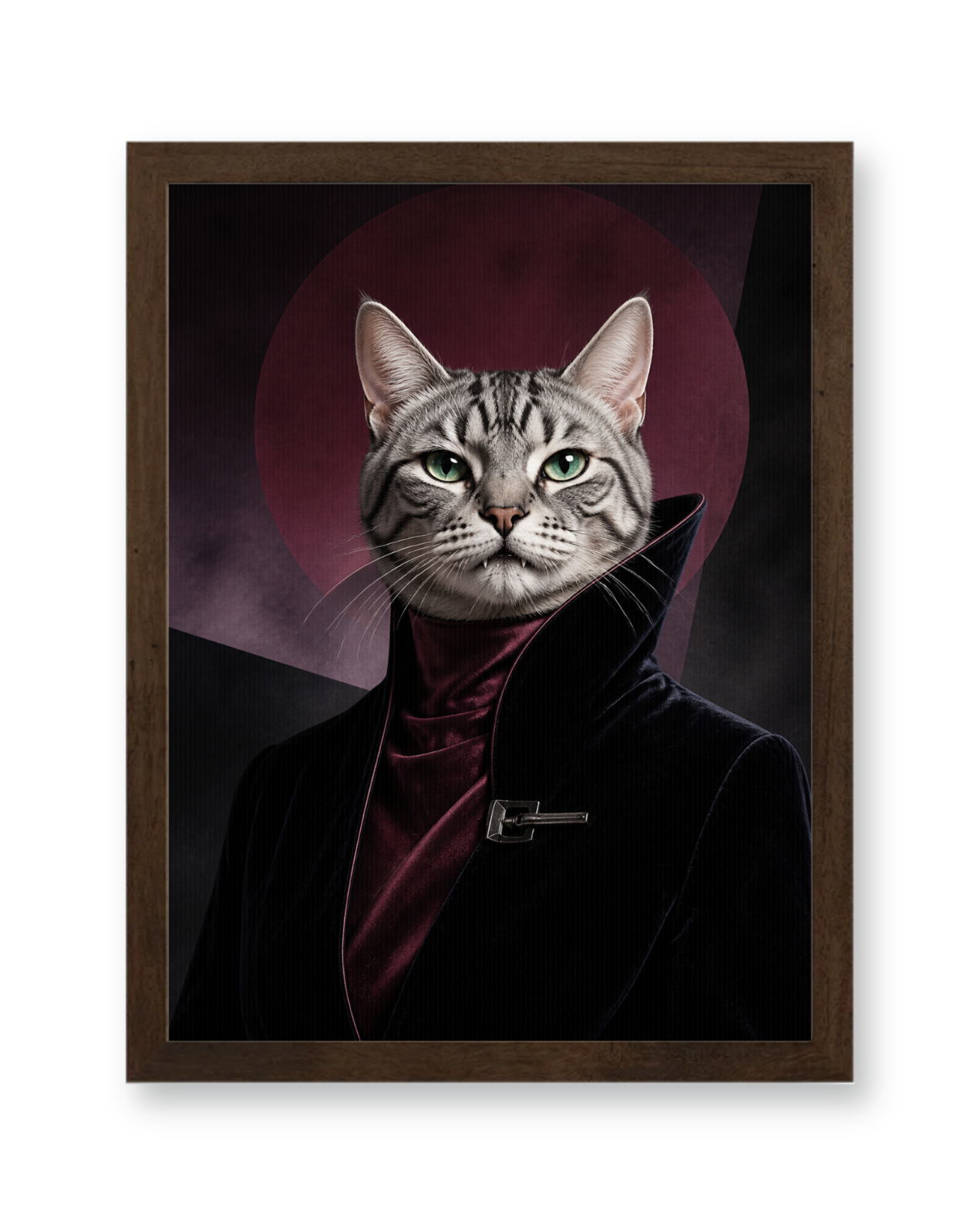 The Nightfall Icon Custom Pet Poster - Walnut Frame