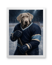 The Rinkside Captain Custom Pet Poster - White Frame