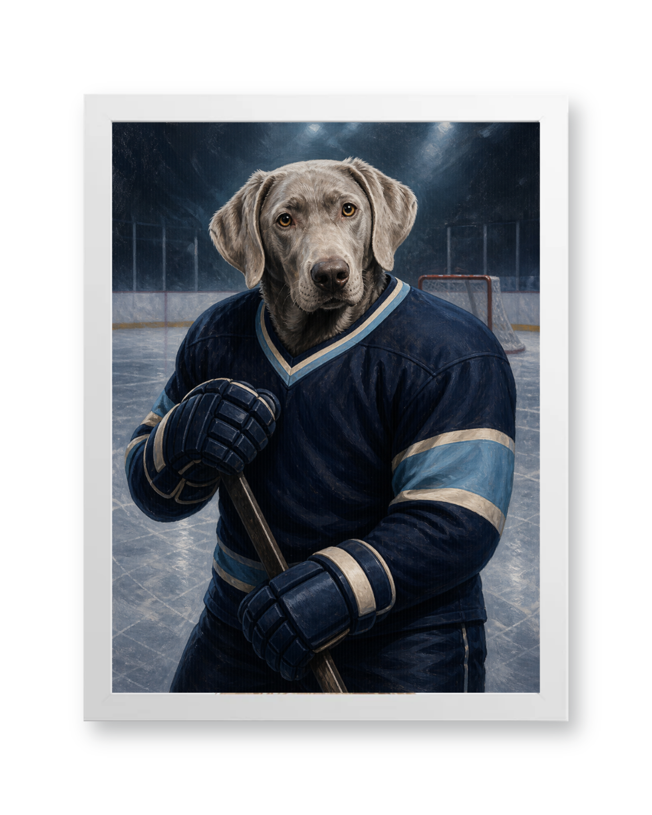 The Rinkside Captain Custom Pet Poster - White Frame