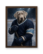 The Rinkside Captain Custom Pet Poster - Walnut Frame
