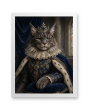 The Sapphire Sovereign Custom Pet Poster - White Frame