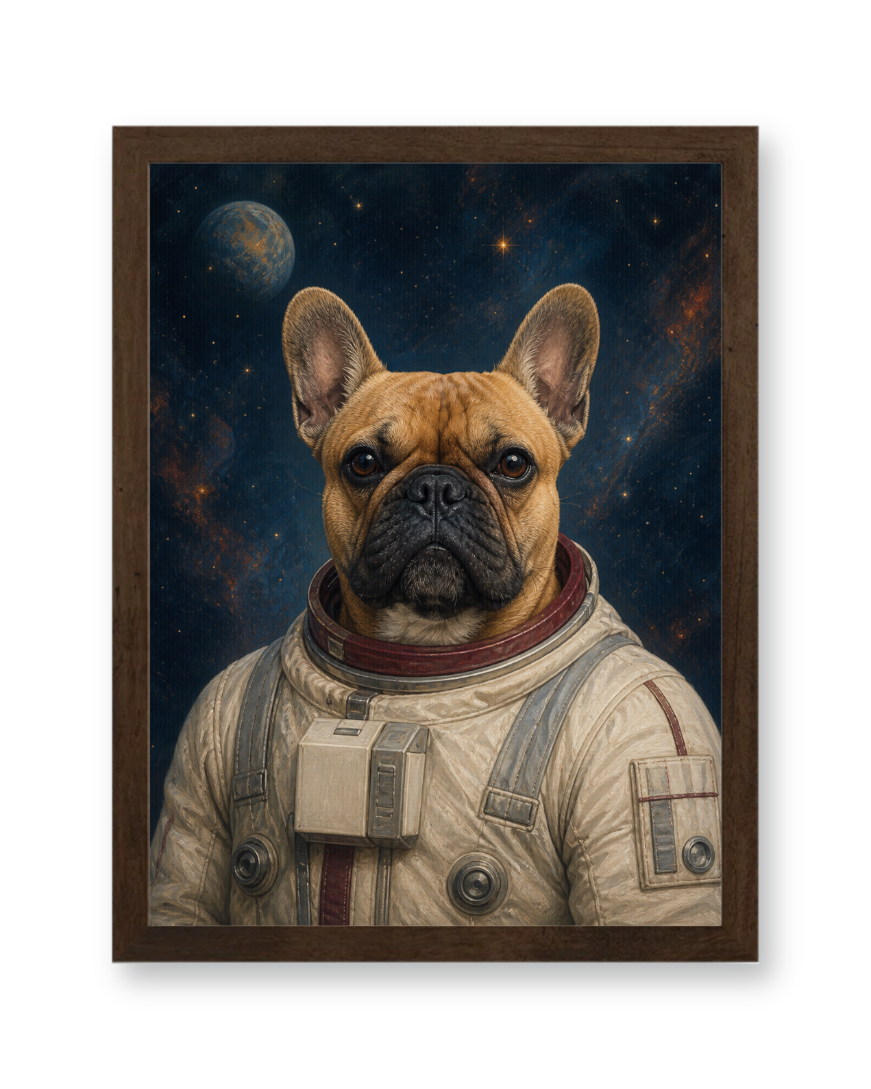 The Starbound Explorer Custom Pet Poster - Walnut Frame