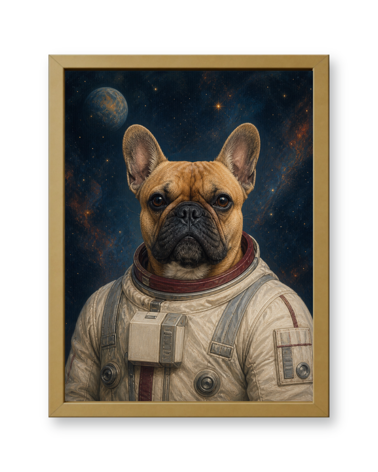 The Starbound Explorer Custom Pet Poster - Gold Frame