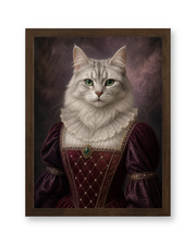 The Crimson Countess Custom Pet Poster - Walnut Frame