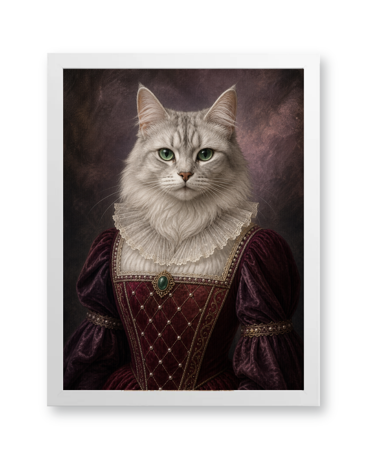 The Crimson Countess Custom Pet Poster - White Frame
