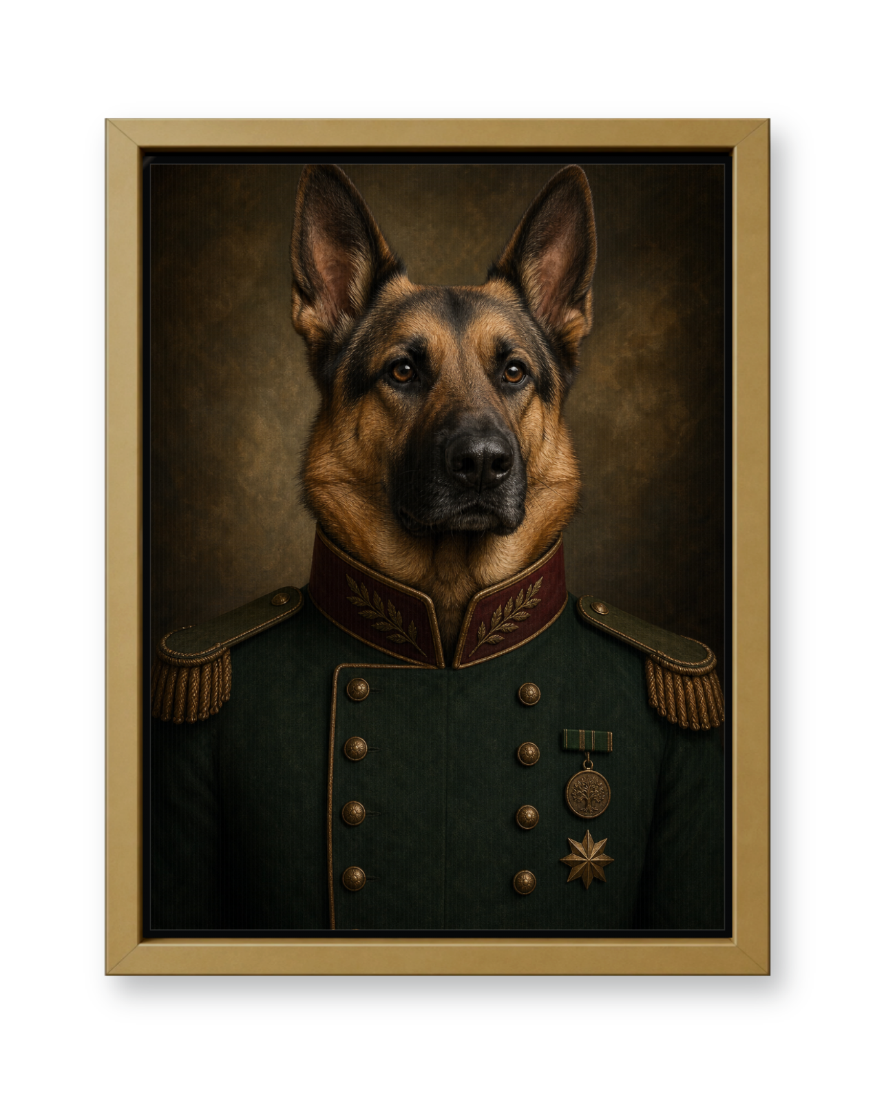 The Emerald Brigadier - Gold Frame