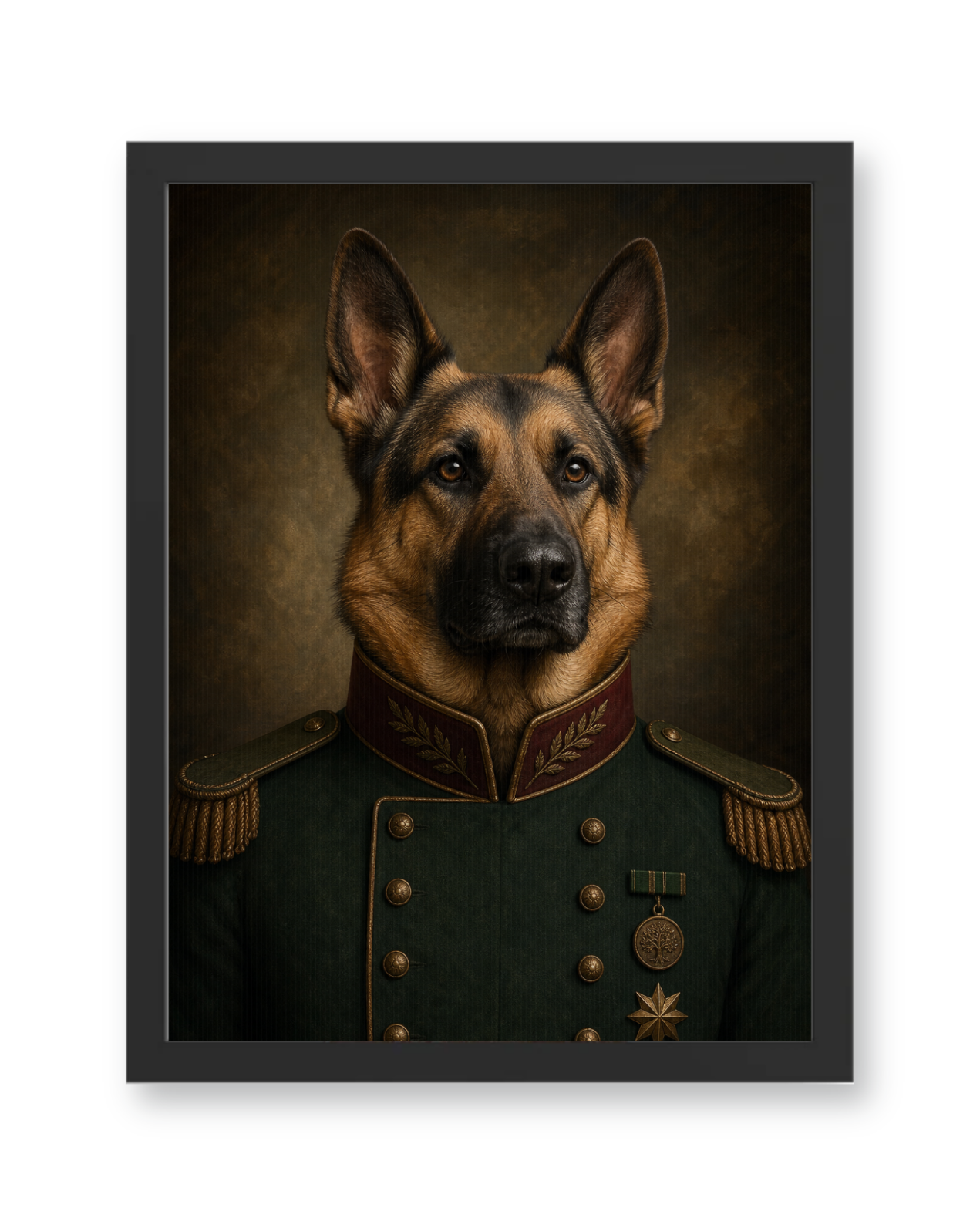 The Emerald Brigadier Custom Pet Poster - Black Frame