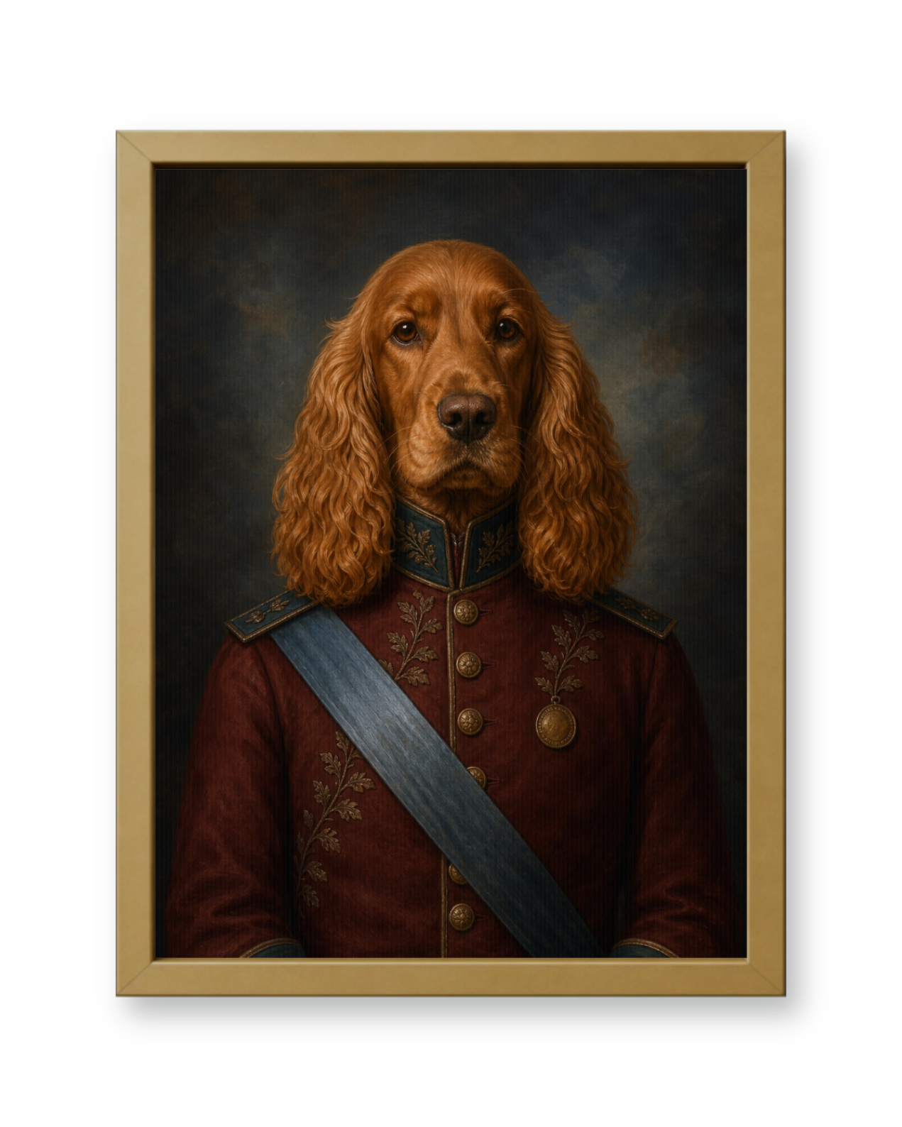 The Gilded Marshal Custom Pet Poster - Gold Frame