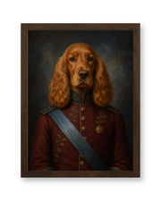 The Gilded Marshal Custom Pet Poster - Walnut Frame