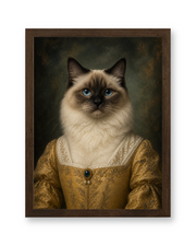 The Golden Muse Custom Pet Poster - Walnut Frame