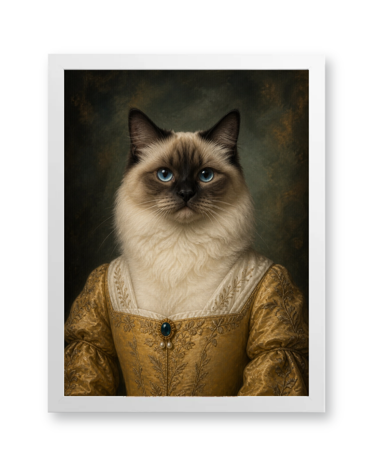 The Golden Muse Custom Pet Poster - White Frame