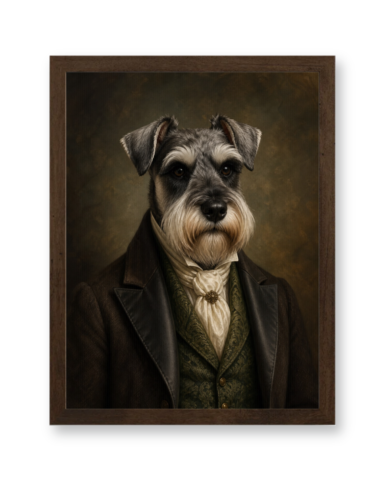 The Noble Statesman Custom Pet Poster - Walnut Frame