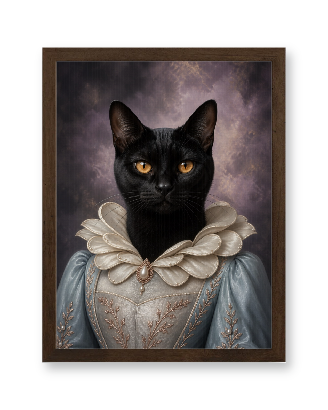 The Pearl Regent Custom Pet Poster - Walnut Frame