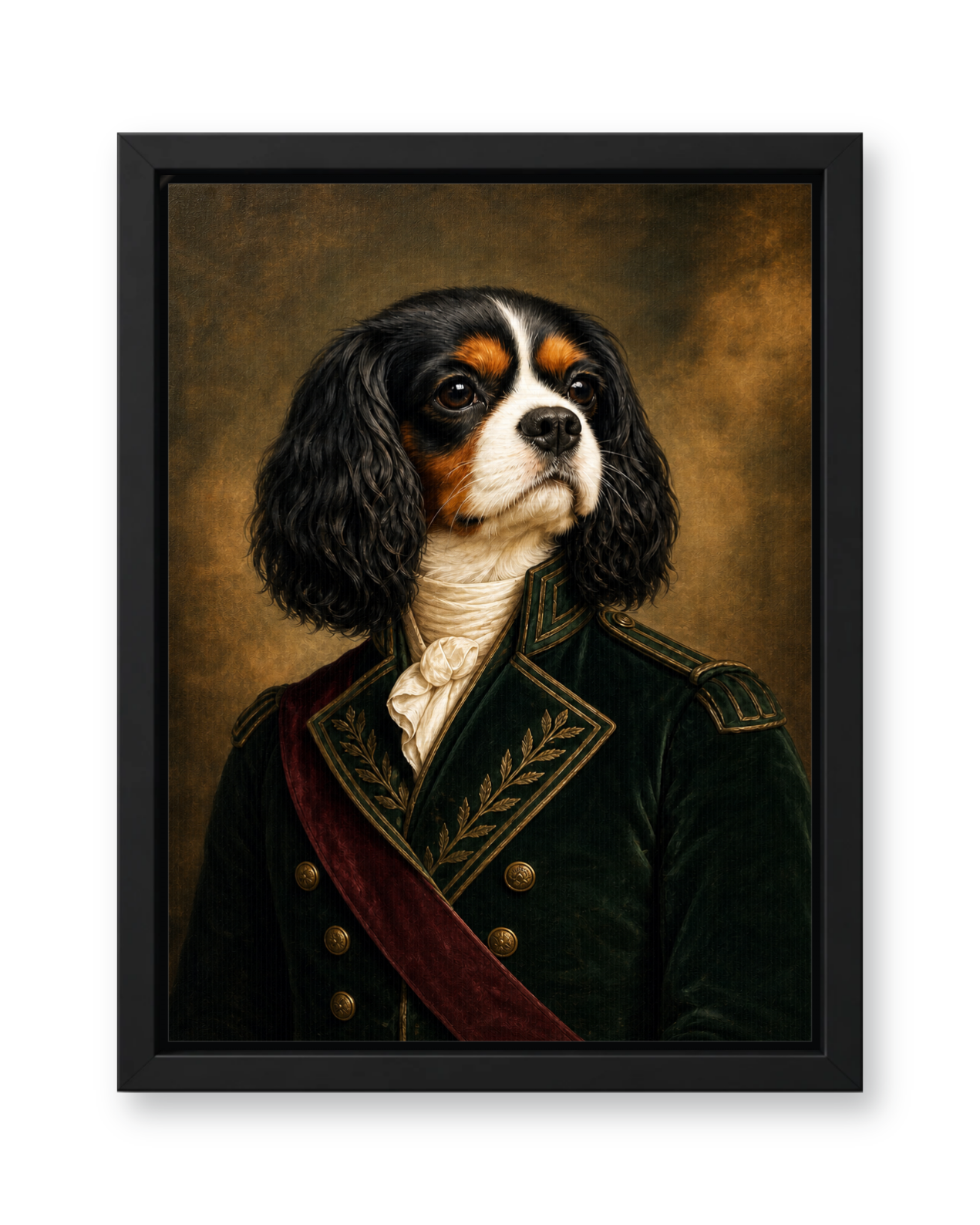 The Regal Commander Custom Pet Canvas - Black Frame