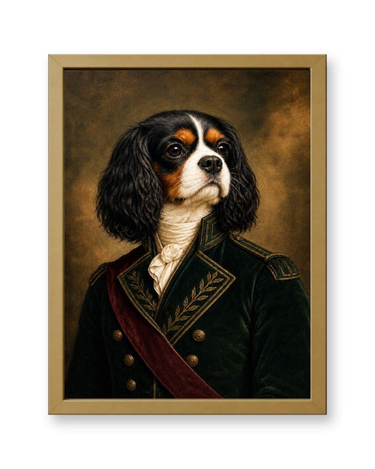 The Regal Commander Custom Pet Poster - Gold Frame
