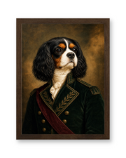 The Regal Commander Custom Pet Poster - Walnut Frame