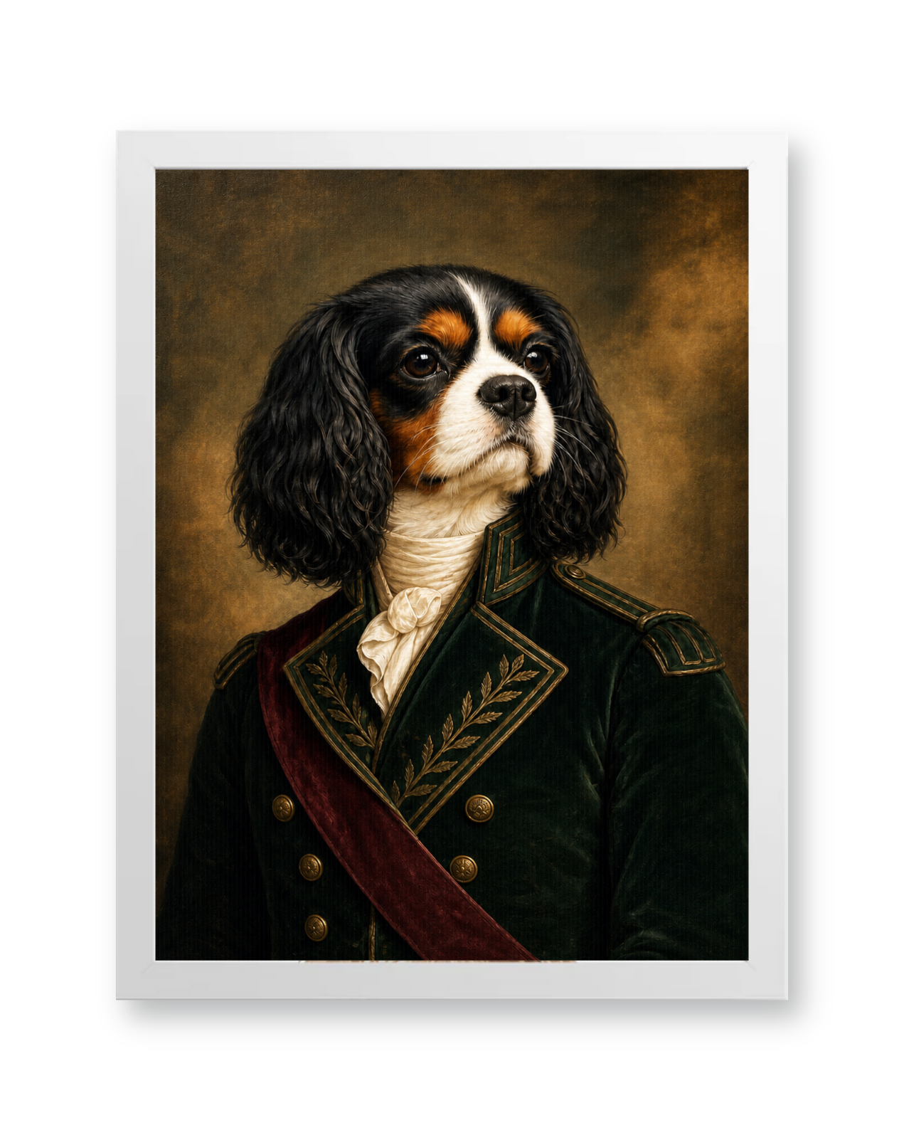 The Regal Commander Custom Pet Poster - White Frame