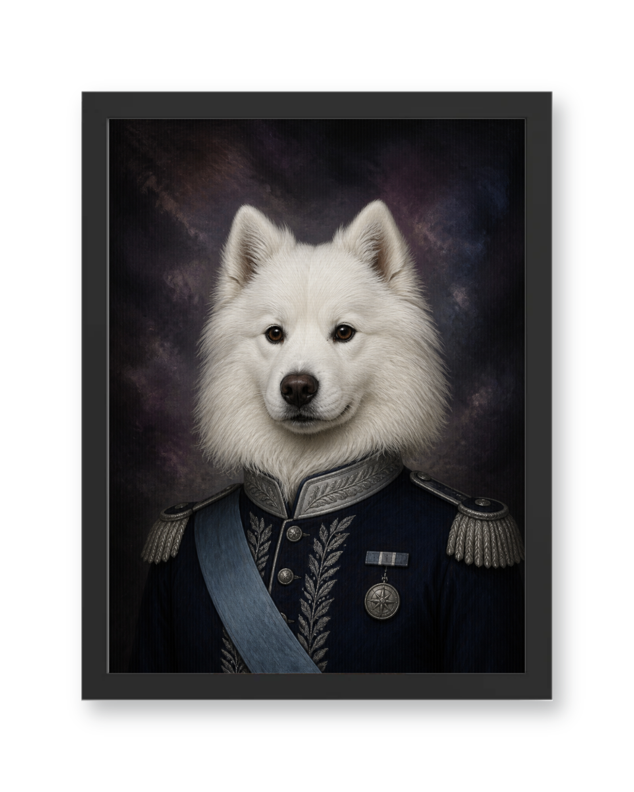 The Sapphire Captain Custom Pet Poster - Black Frame