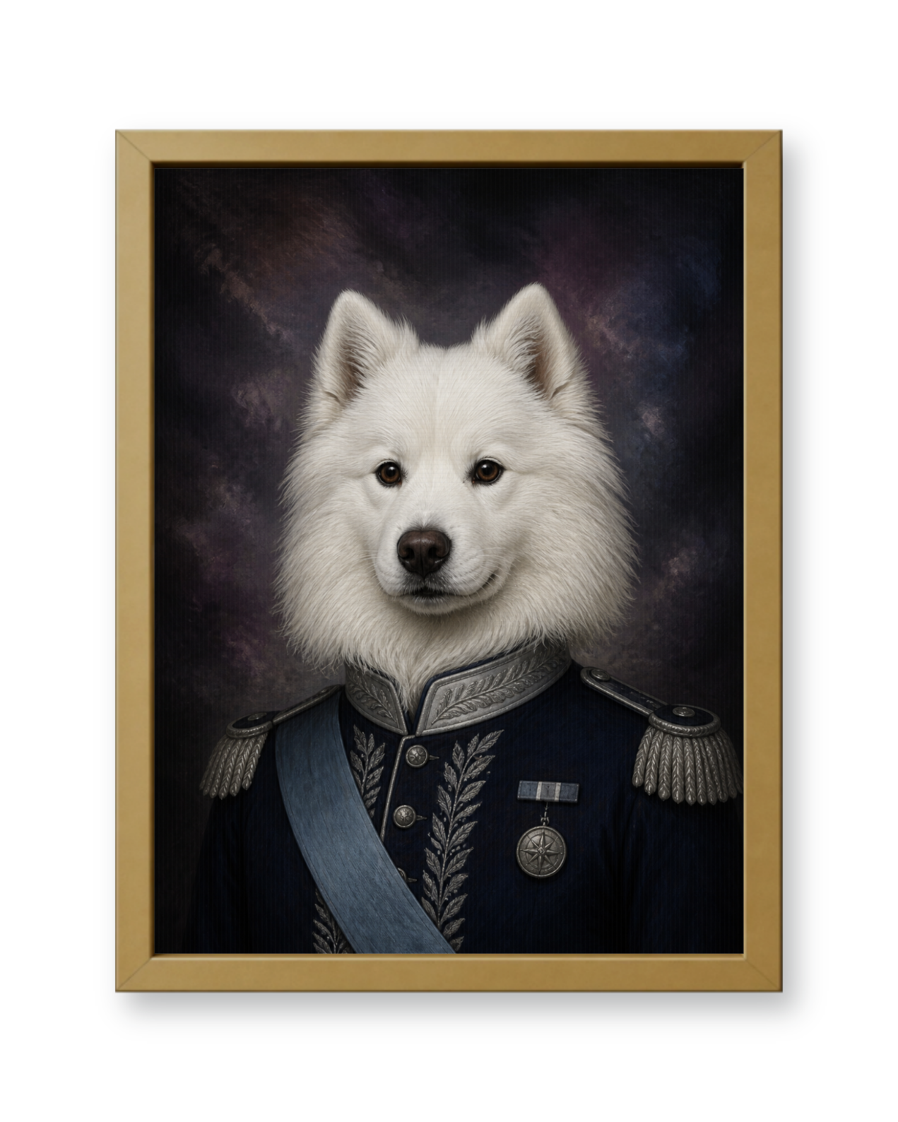 The Sapphire Captain Custom Pet Poster - Gold Frame