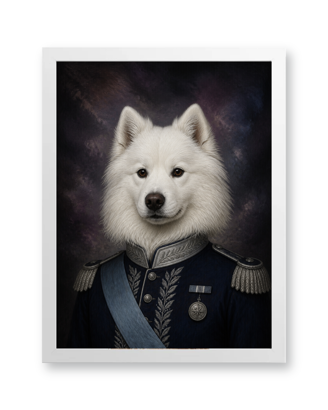 The Sapphire Captain Custom Pet Poster - White Frame