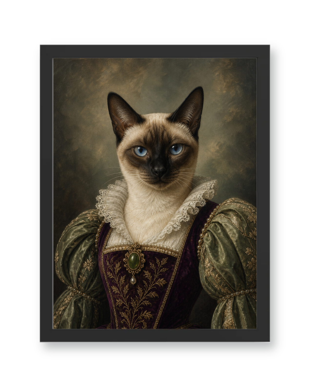 The Velvet Duchess Custom Pet Poster - Black Frame