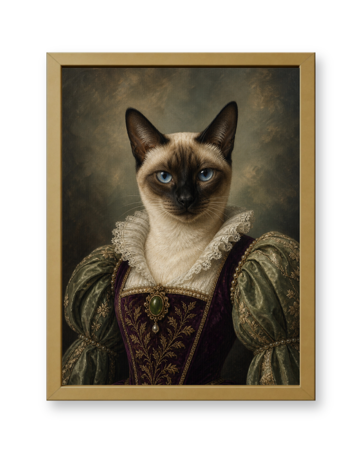 The Velvet Duchess Custom Pet Poster - Gold Frame