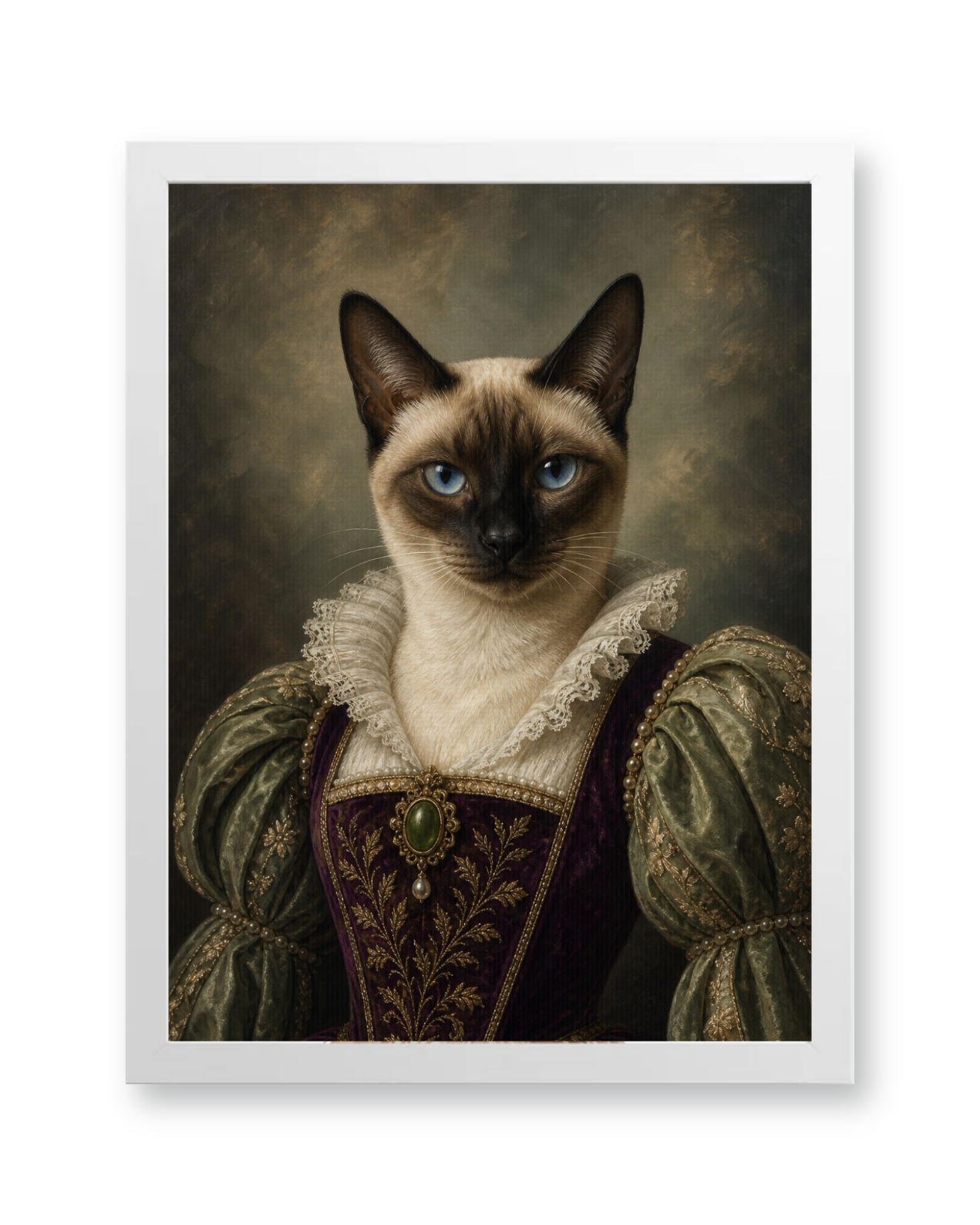 The Velvet Duchess Custom Pet Poster - White Frame