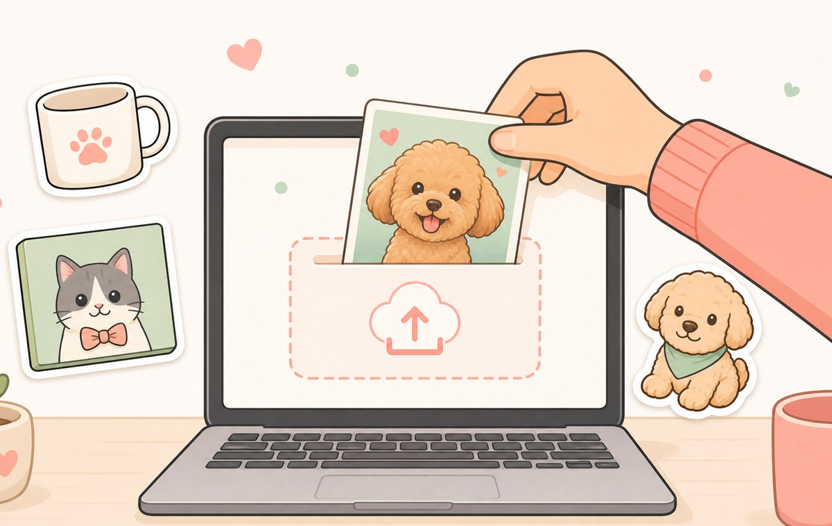 Illustration of uploading a pet photo
