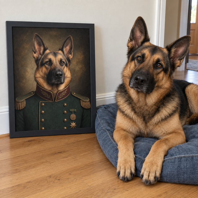 The Emerald Brigadier Custom Art Print — lifestyle view