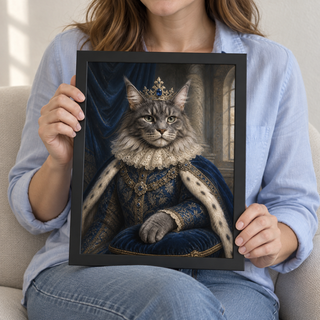 The Sapphire Sovereign Custom Art Print — lifestyle view