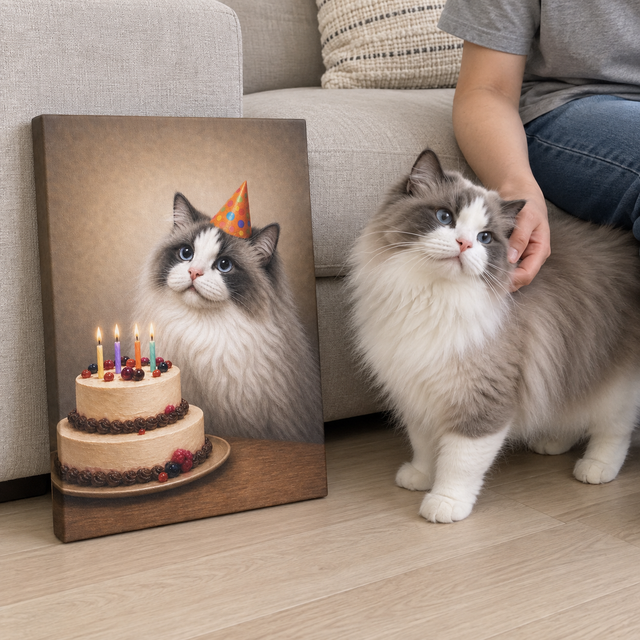 Birthday Corner Custom Pet Canvas — lifestyle view